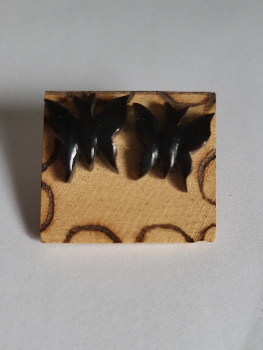 Spooky Chic: Handcrafted Black Bat Stud Earrings